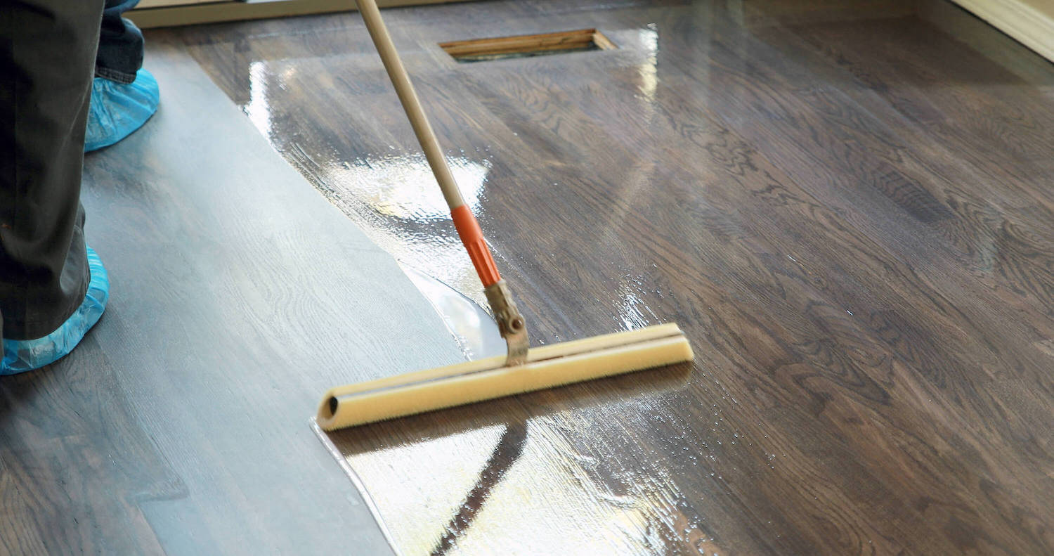 apply the finish to the hardwood floor